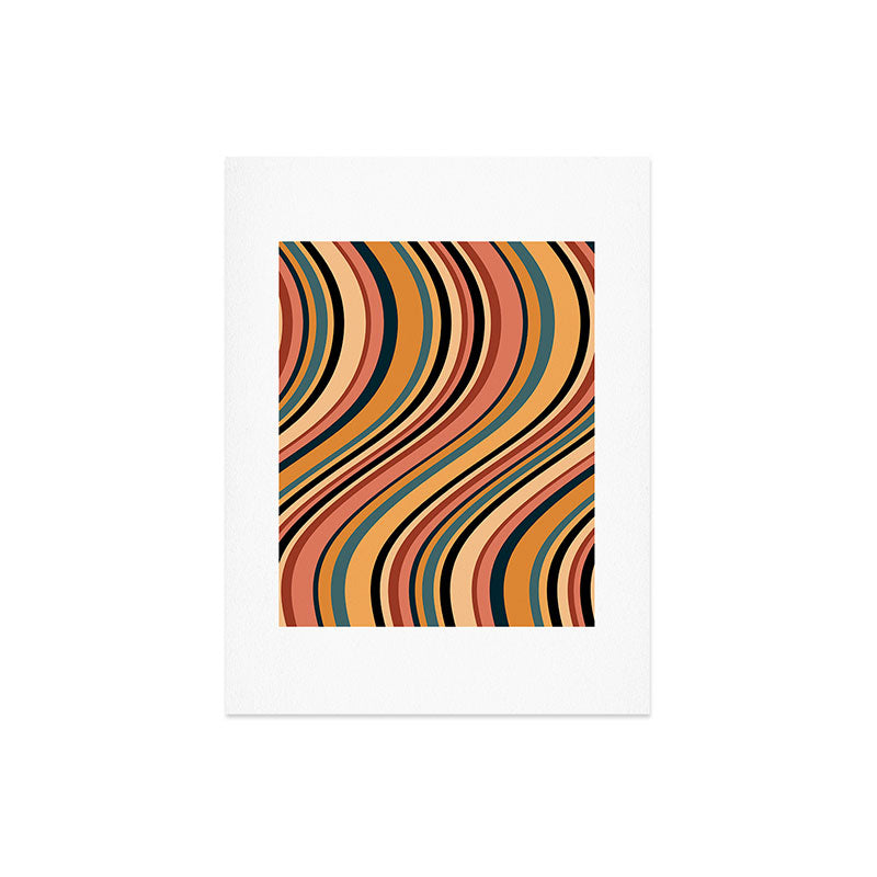 Colour Poems Wavy Retro Stripes I Art Print