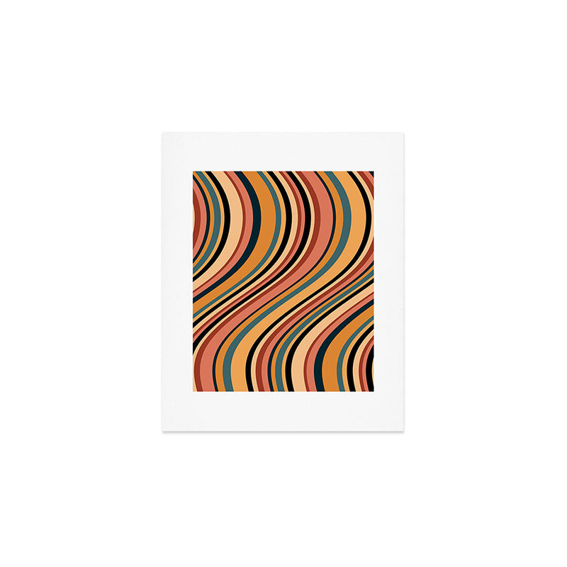 Colour Poems Wavy Retro Stripes I Art Print