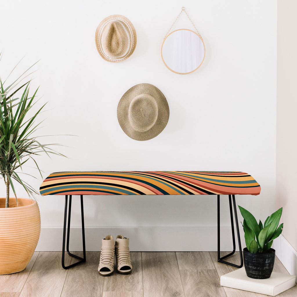 Colour Poems Wavy Retro Stripes I Bench