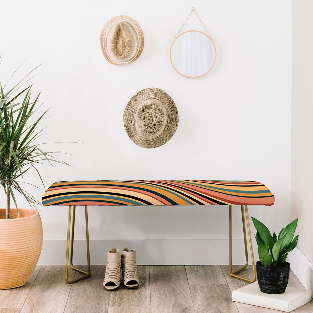 Colour Poems Wavy Retro Stripes I Bench