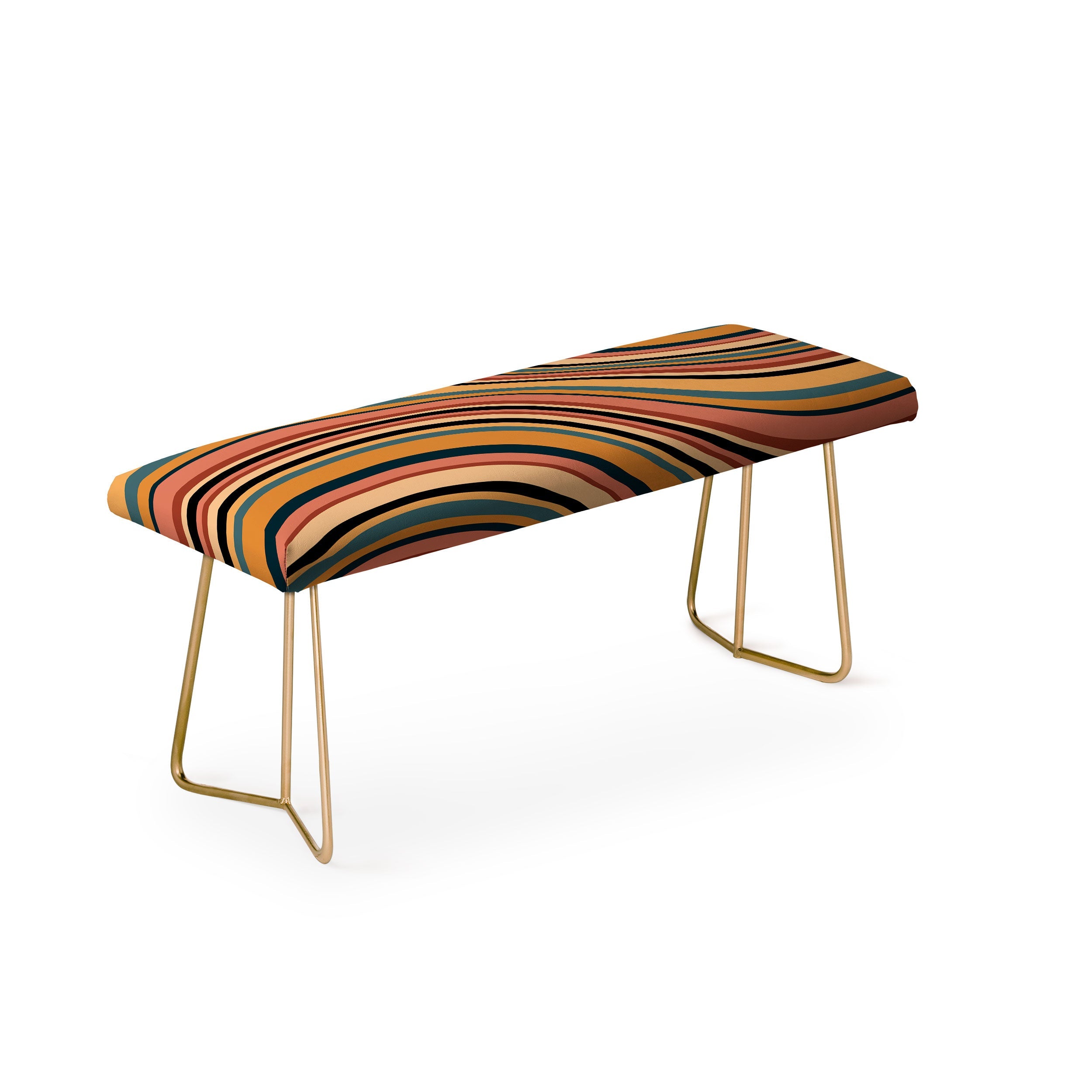 Colour Poems Wavy Retro Stripes I Bench