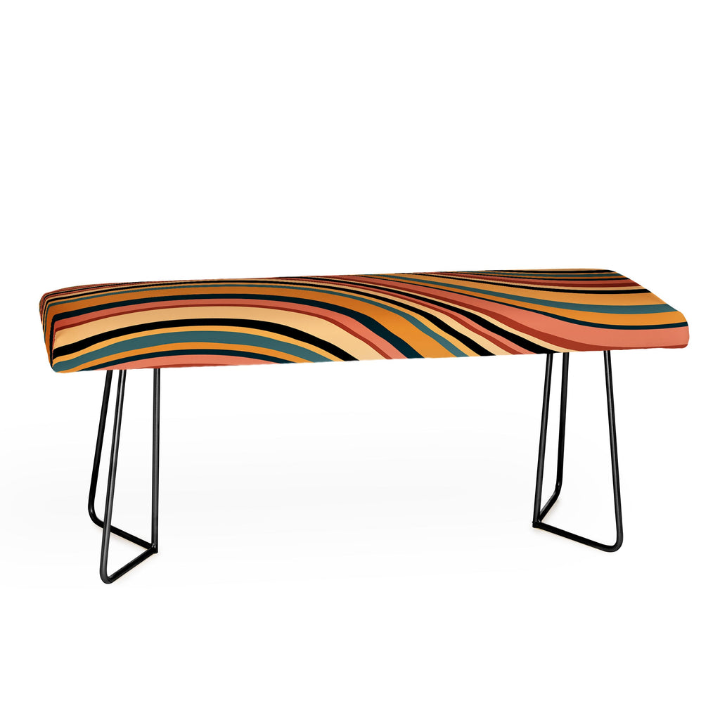 Colour Poems Wavy Retro Stripes I Bench