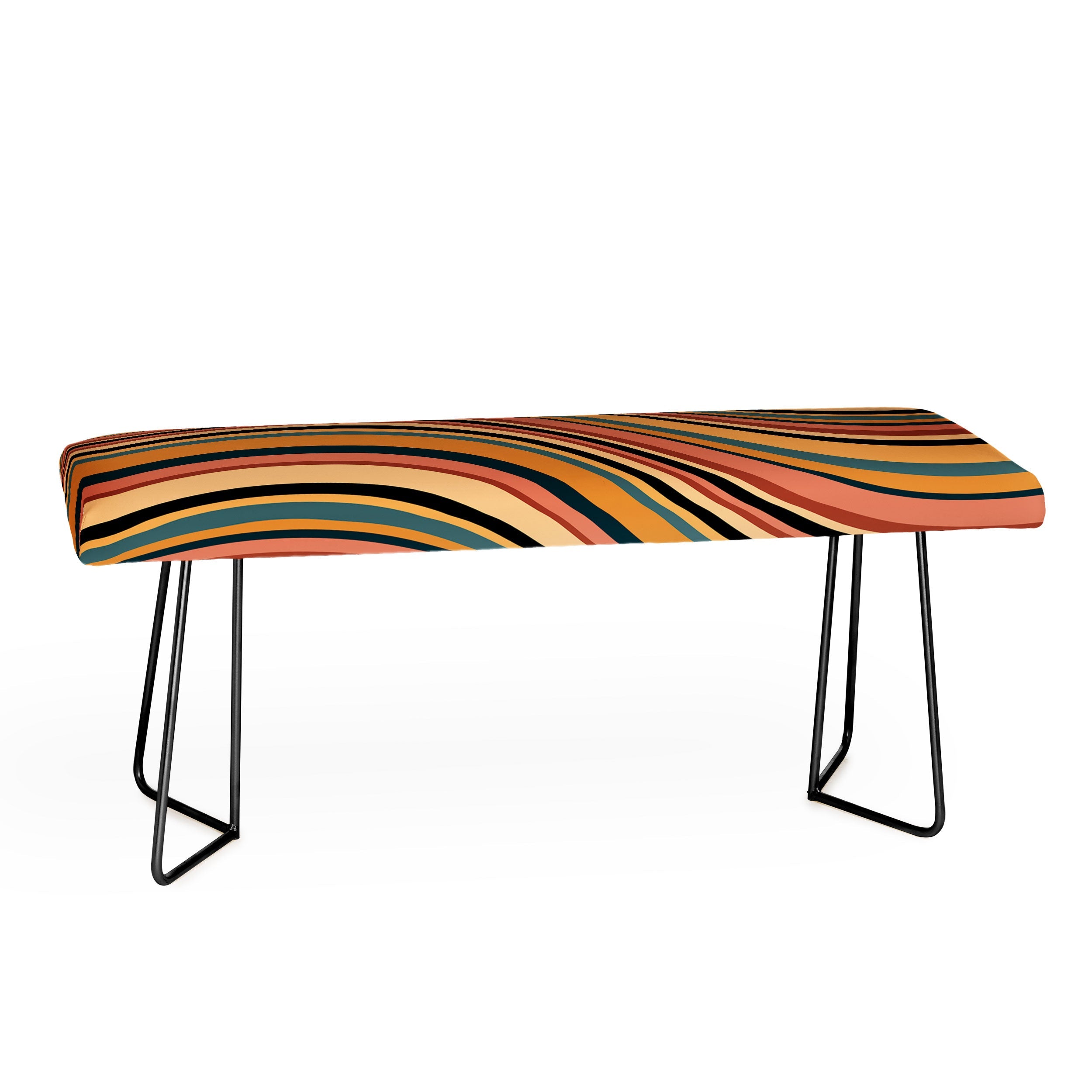 Colour Poems Wavy Retro Stripes I Bench
