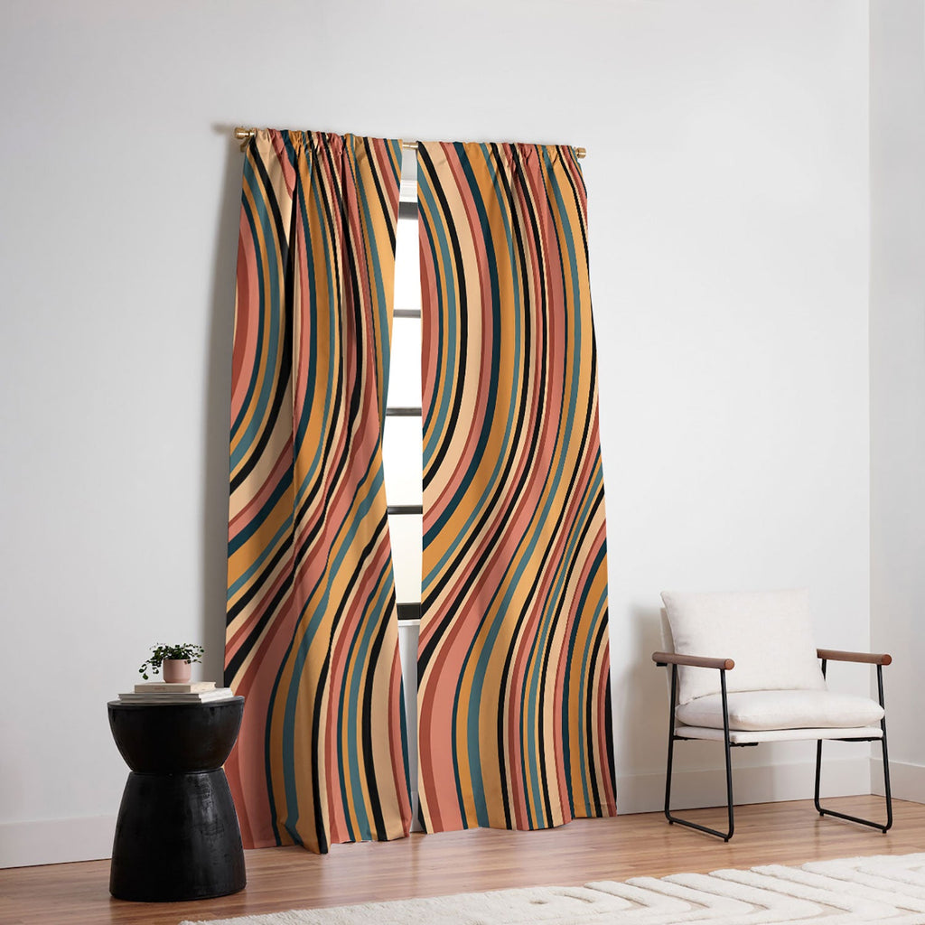 Colour Poems Wavy Retro Stripes I Blackout Non Repeat