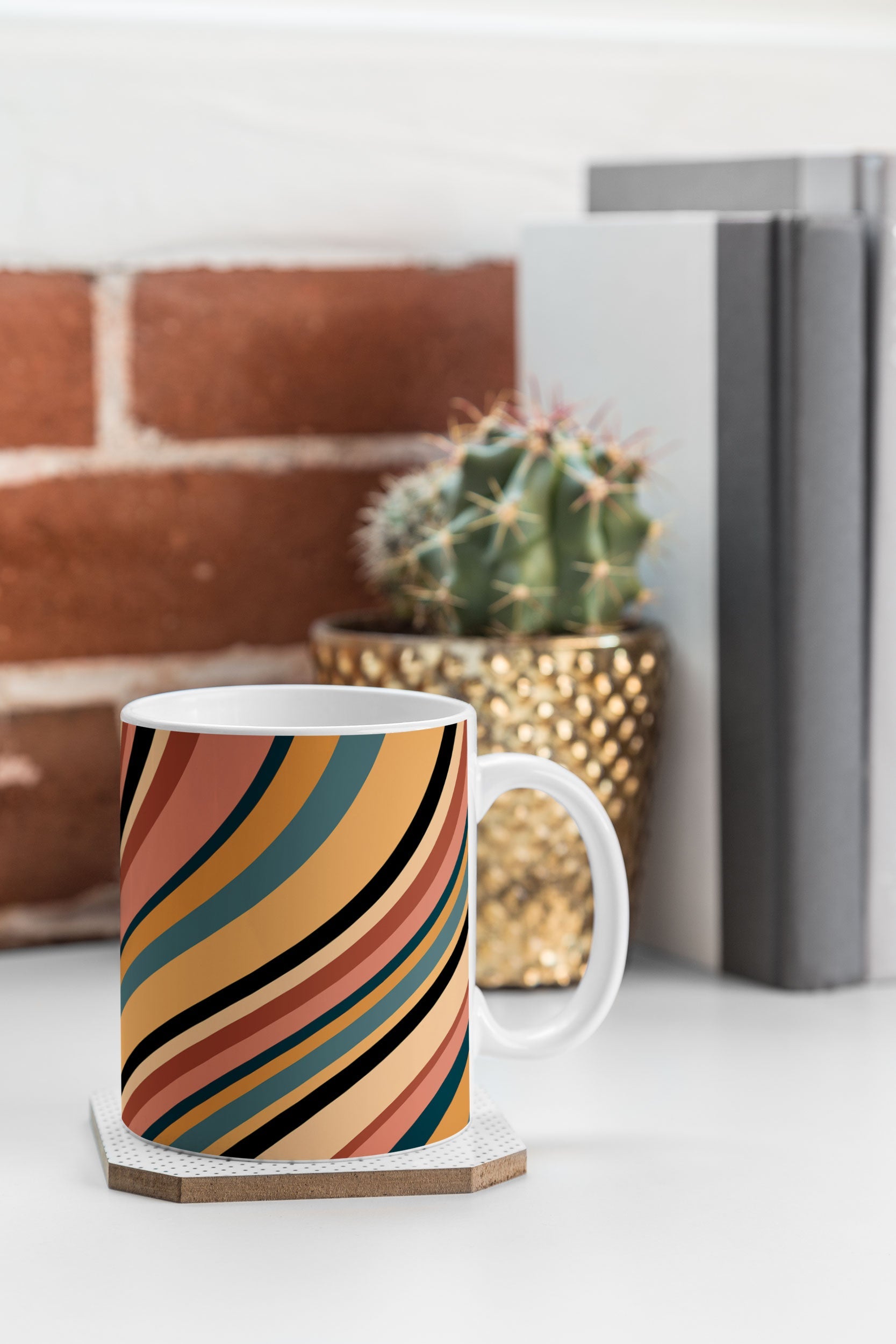 Colour Poems Wavy Retro Stripes I Coffee Mug