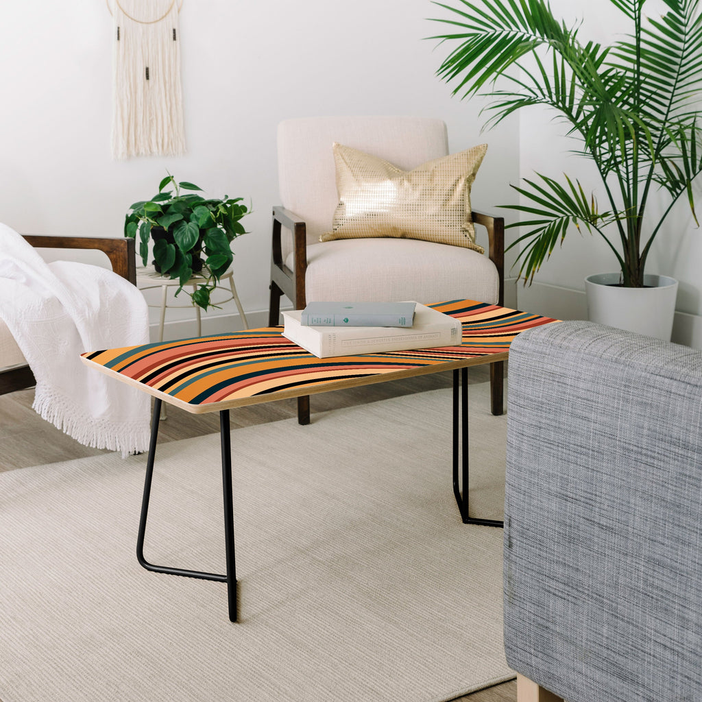 Colour Poems Wavy Retro Stripes I Coffee Table