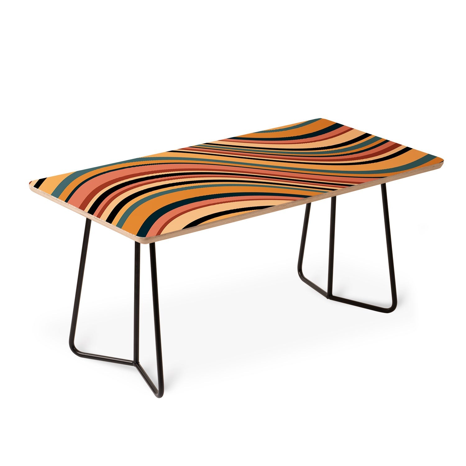 Colour Poems Wavy Retro Stripes I Coffee Table