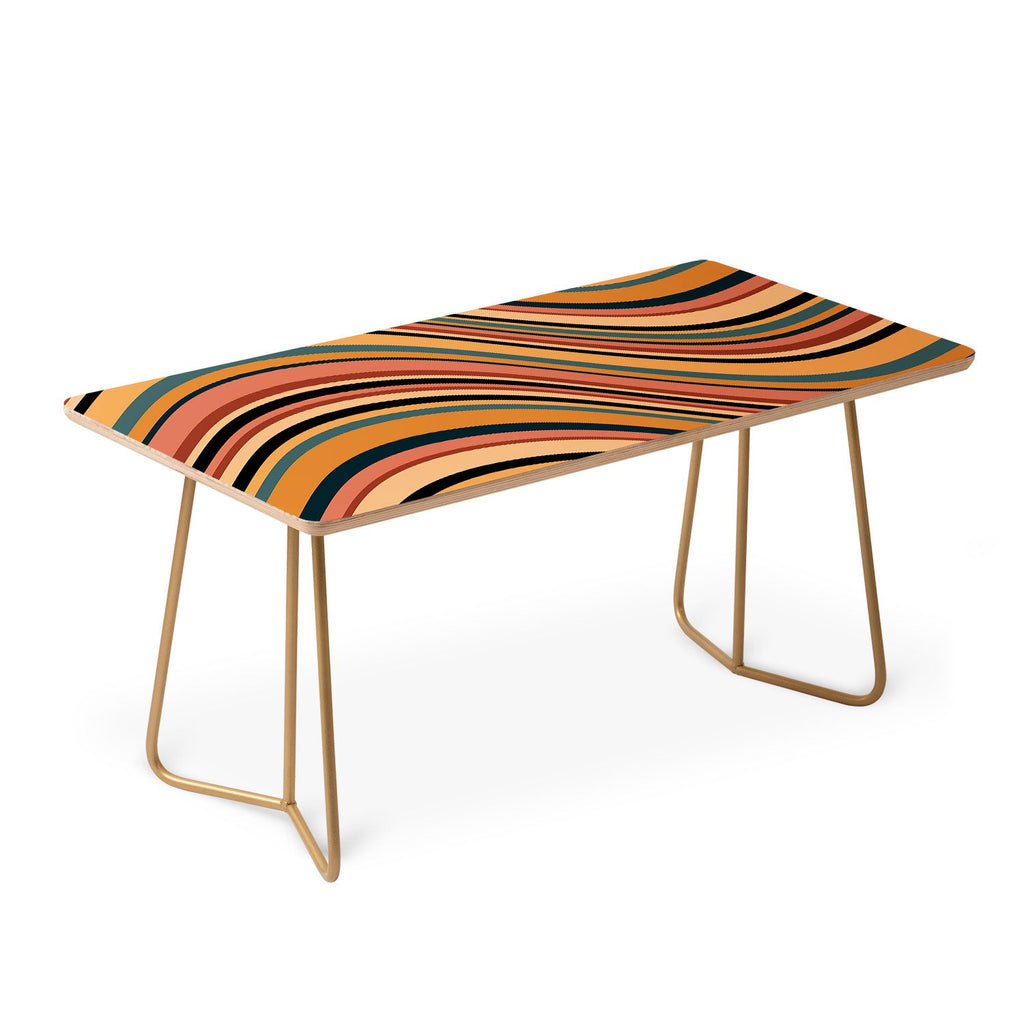Colour Poems Wavy Retro Stripes I Coffee Table