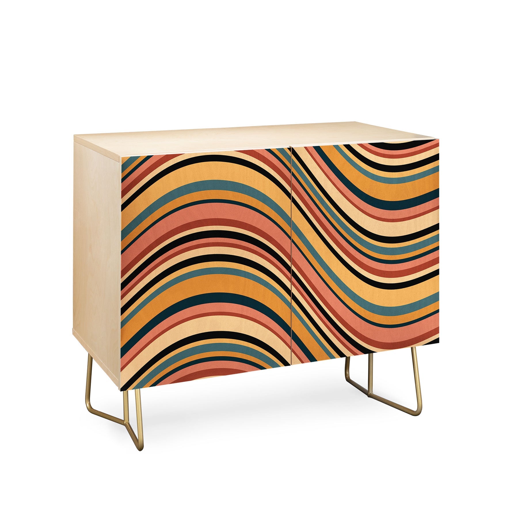 Colour Poems Wavy Retro Stripes I Credenza