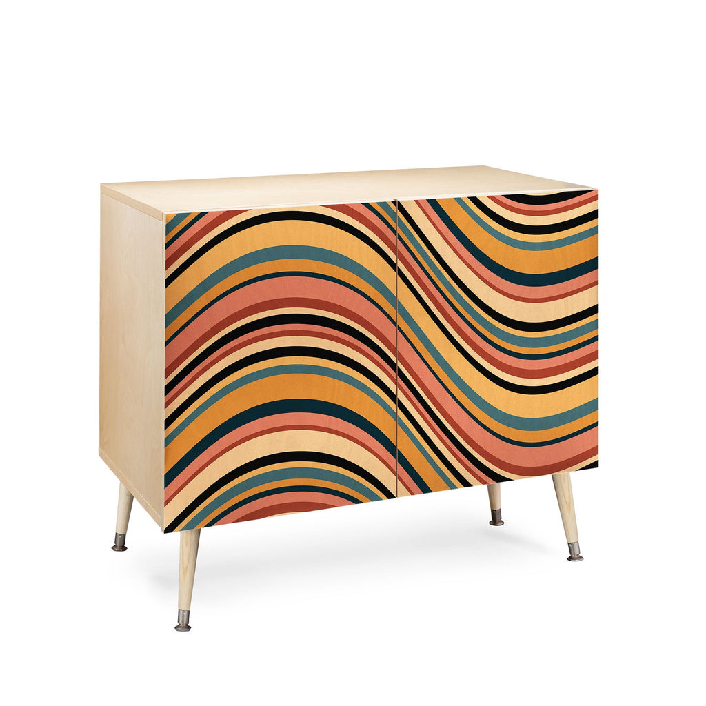 Colour Poems Wavy Retro Stripes I Credenza