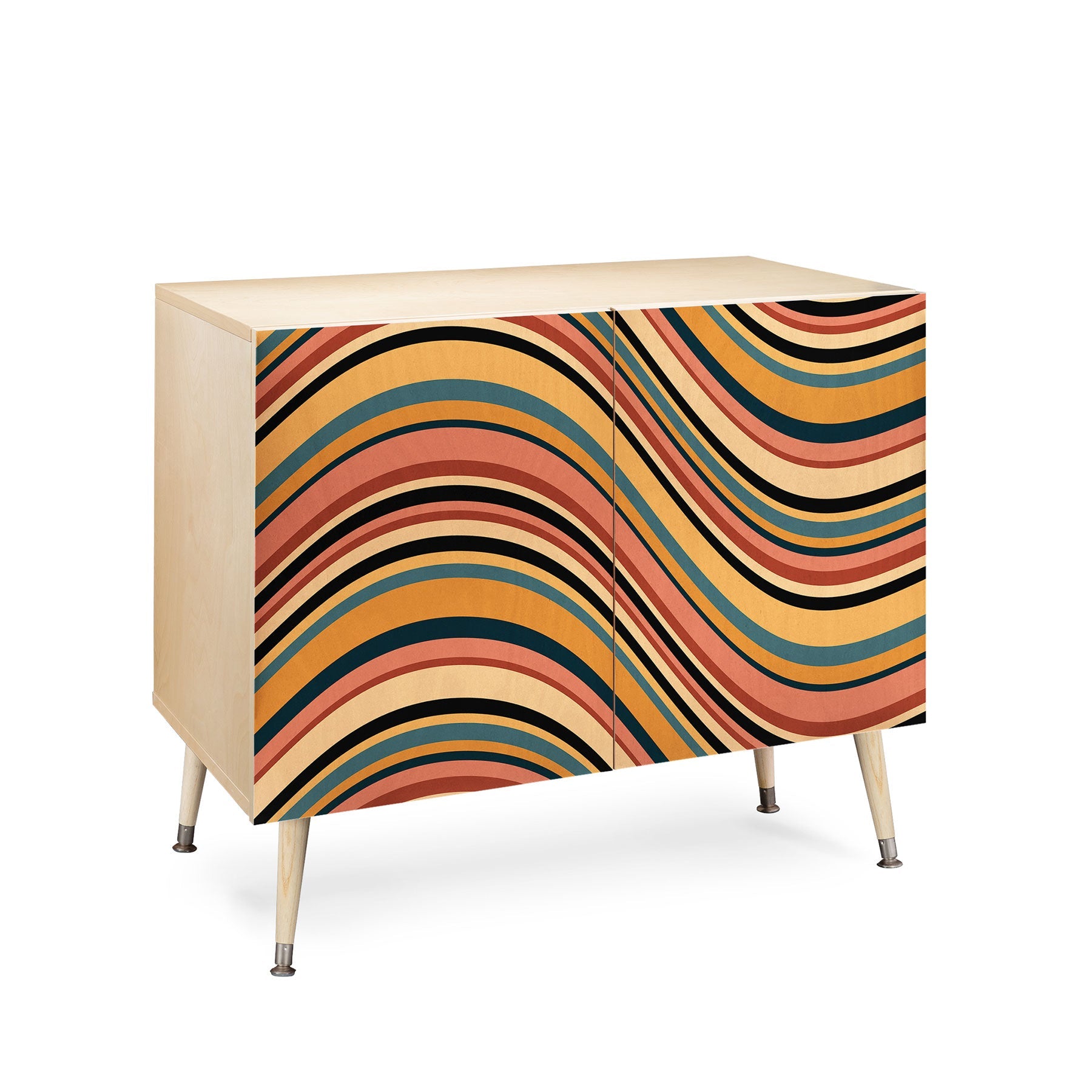 Colour Poems Wavy Retro Stripes I Credenza