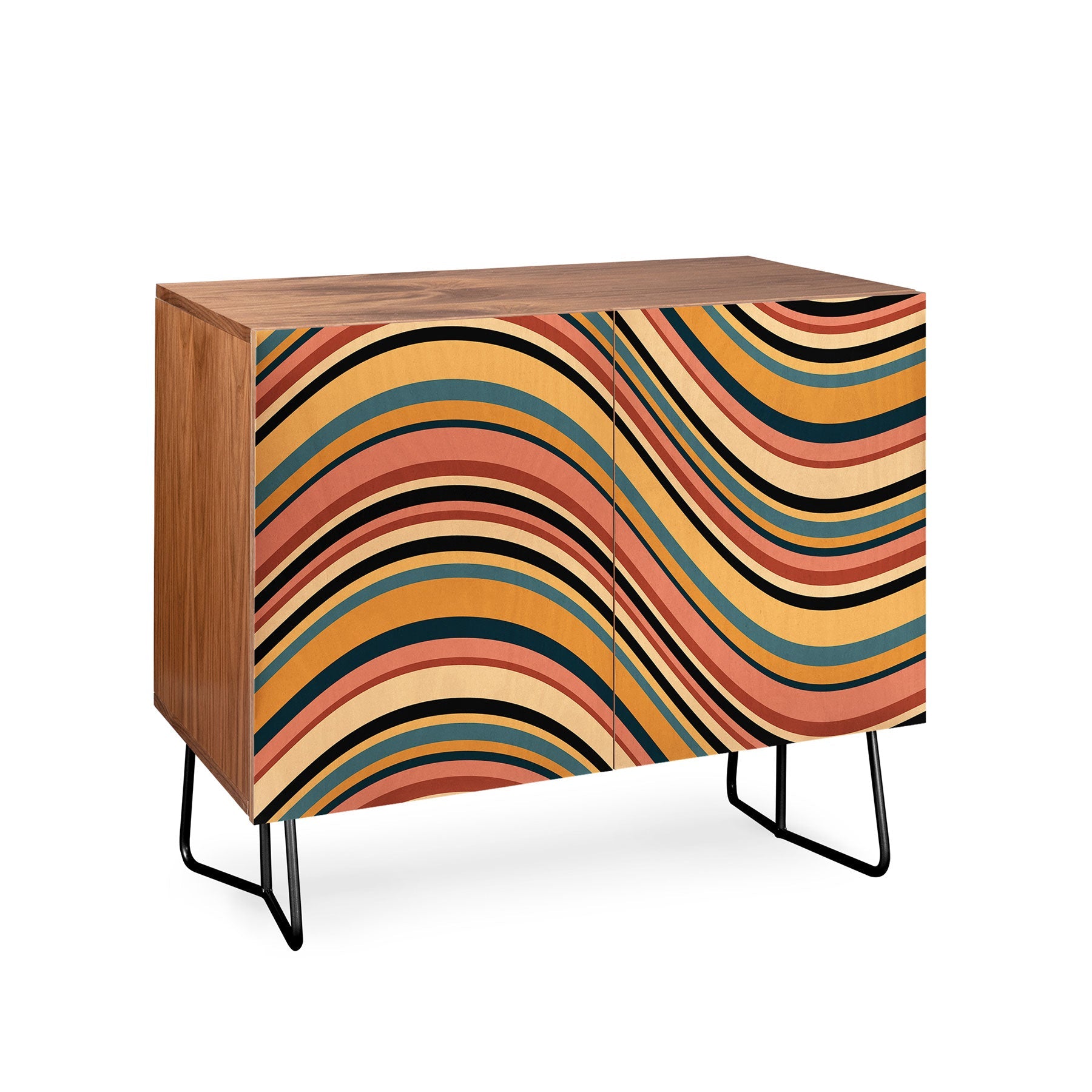 Colour Poems Wavy Retro Stripes I Credenza