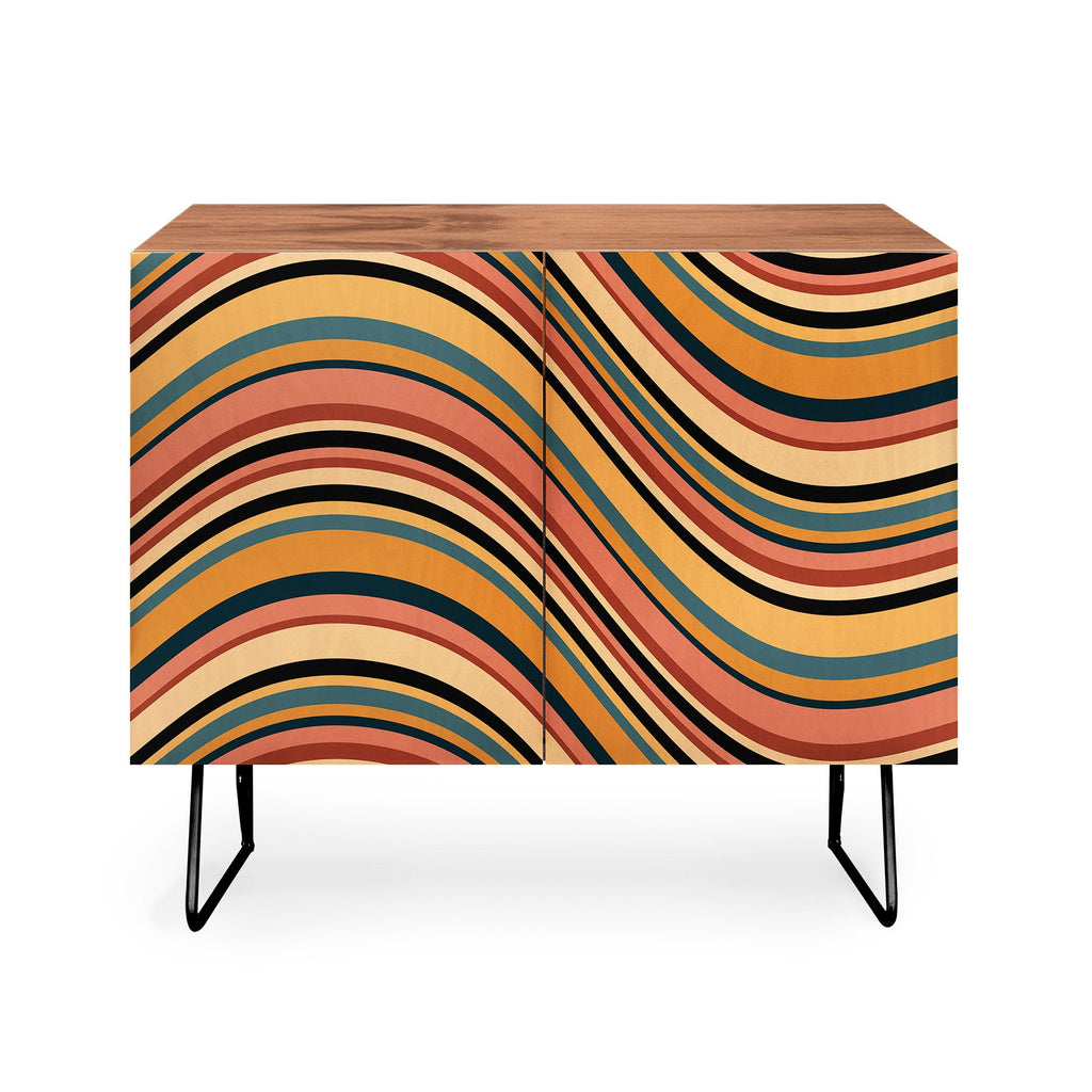 Colour Poems Wavy Retro Stripes I Credenza