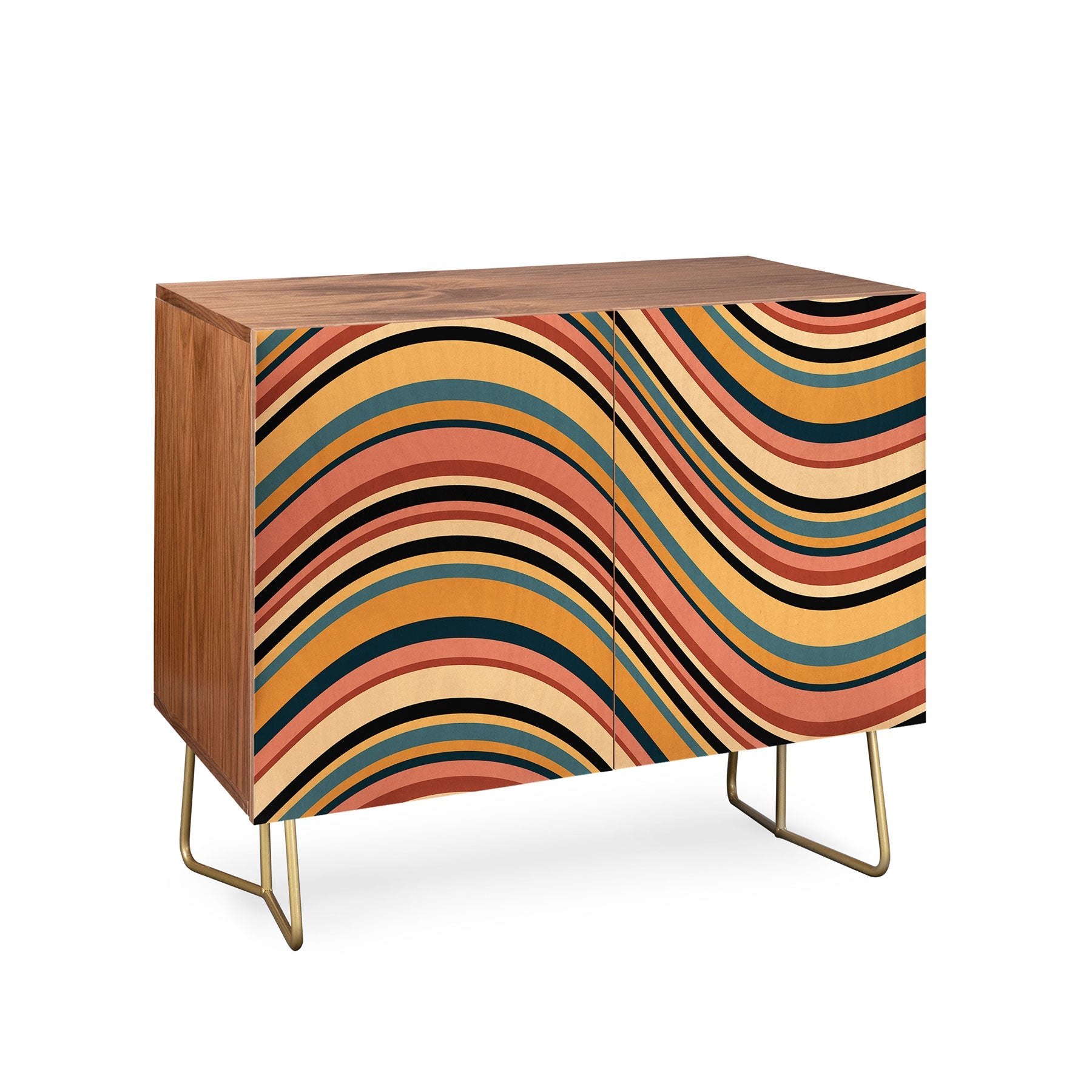 Colour Poems Wavy Retro Stripes I Credenza