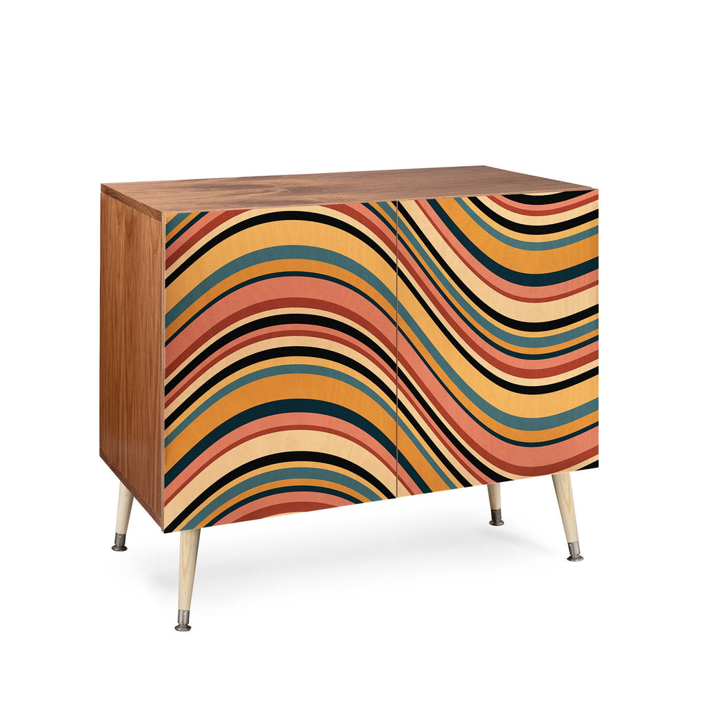 Colour Poems Wavy Retro Stripes I Credenza