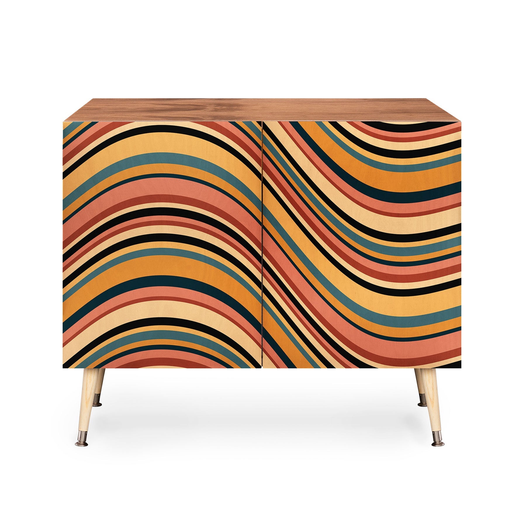 Colour Poems Wavy Retro Stripes I Credenza