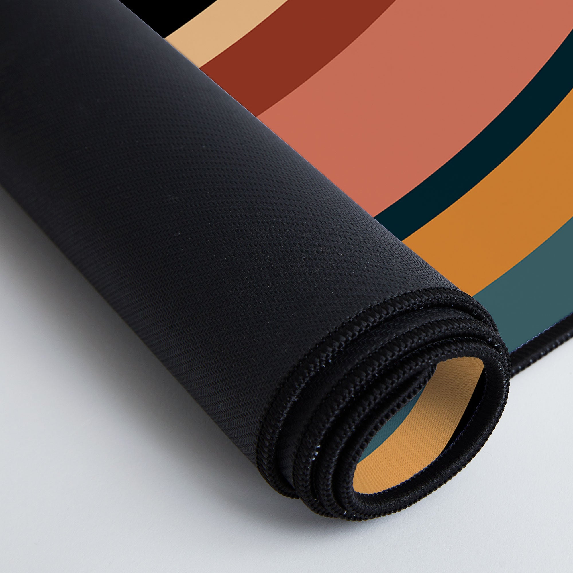 Colour Poems Wavy Retro Stripes I Desk Mat
