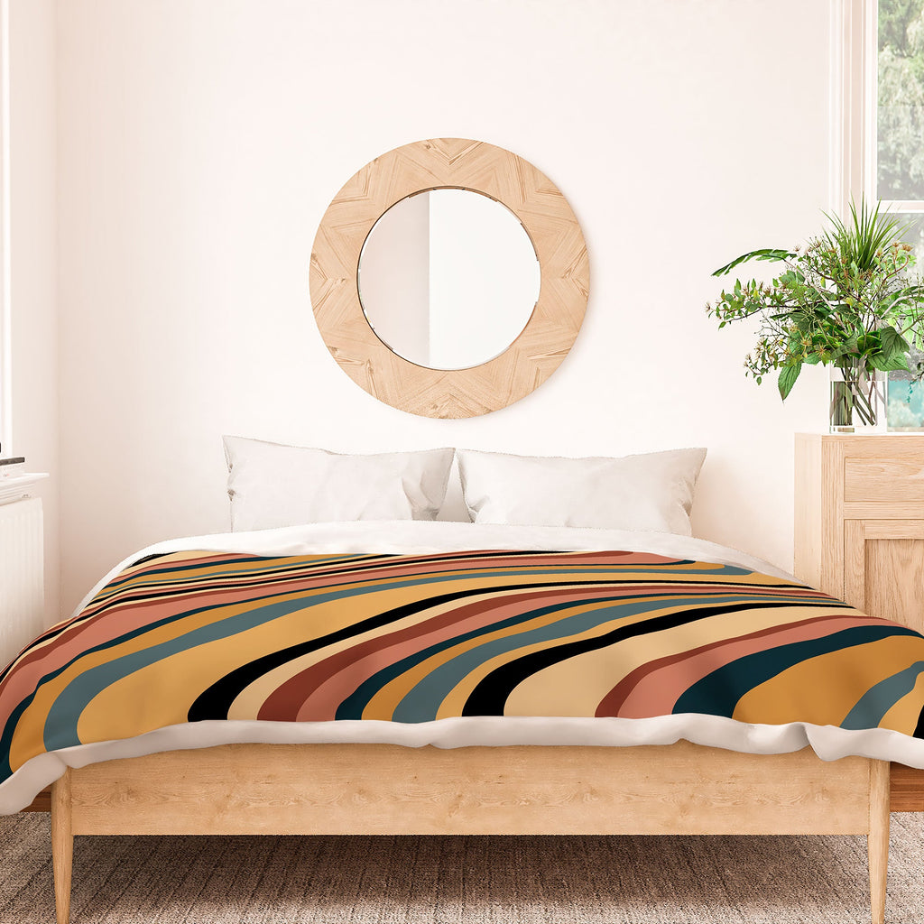 Colour Poems Wavy Retro Stripes I Duvet Cover