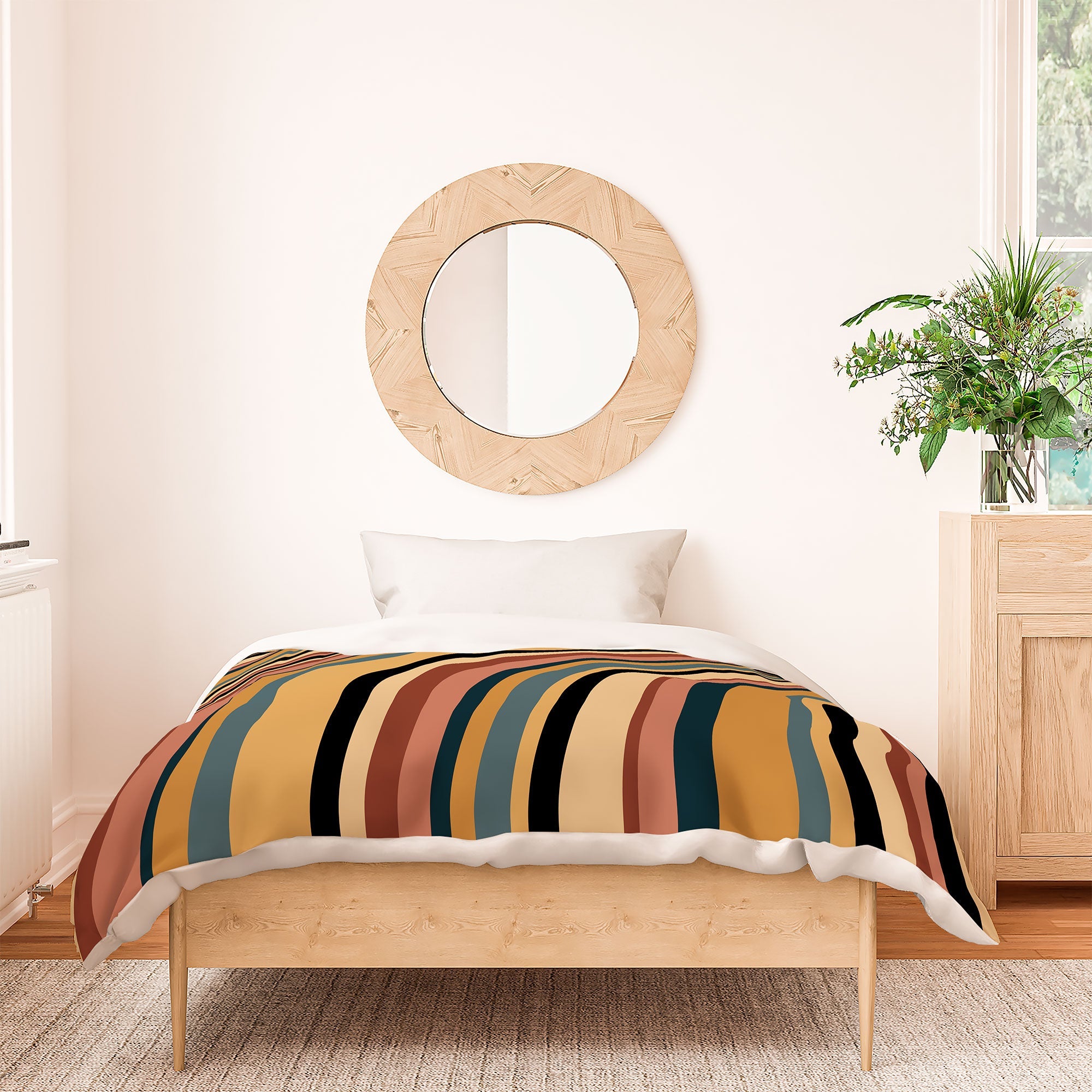 Colour Poems Wavy Retro Stripes I Duvet Cover