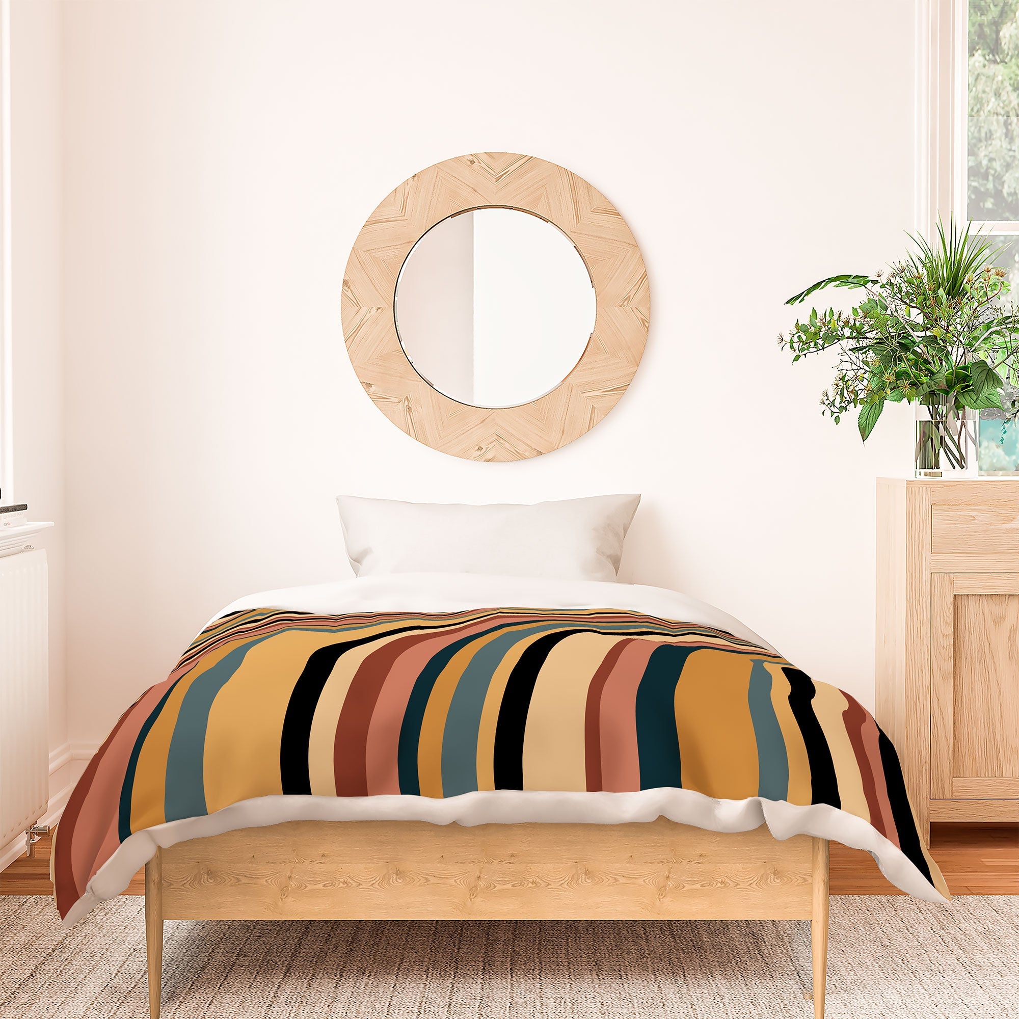 Colour Poems Wavy Retro Stripes I Duvet Cover
