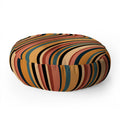 Colour Poems Wavy Retro Stripes I Floor Pillow Round