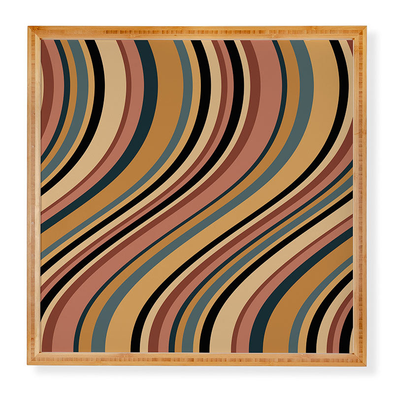 Colour Poems Wavy Retro Stripes I Framed Wall Art