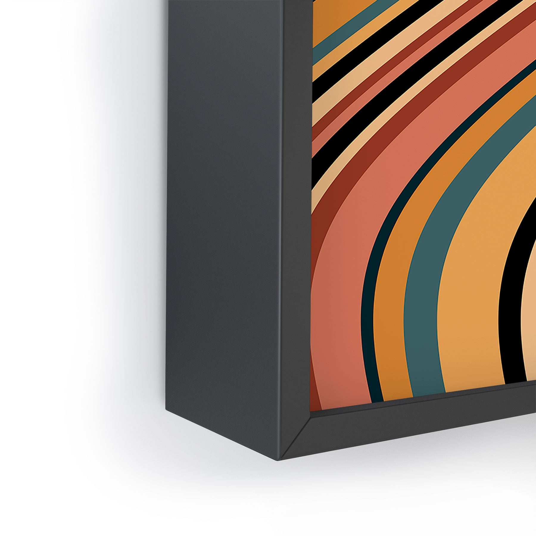 Colour Poems Wavy Retro Stripes I Framed Mini Art Print