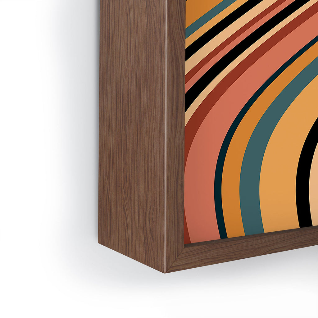 Colour Poems Wavy Retro Stripes I Framed Mini Art Print
