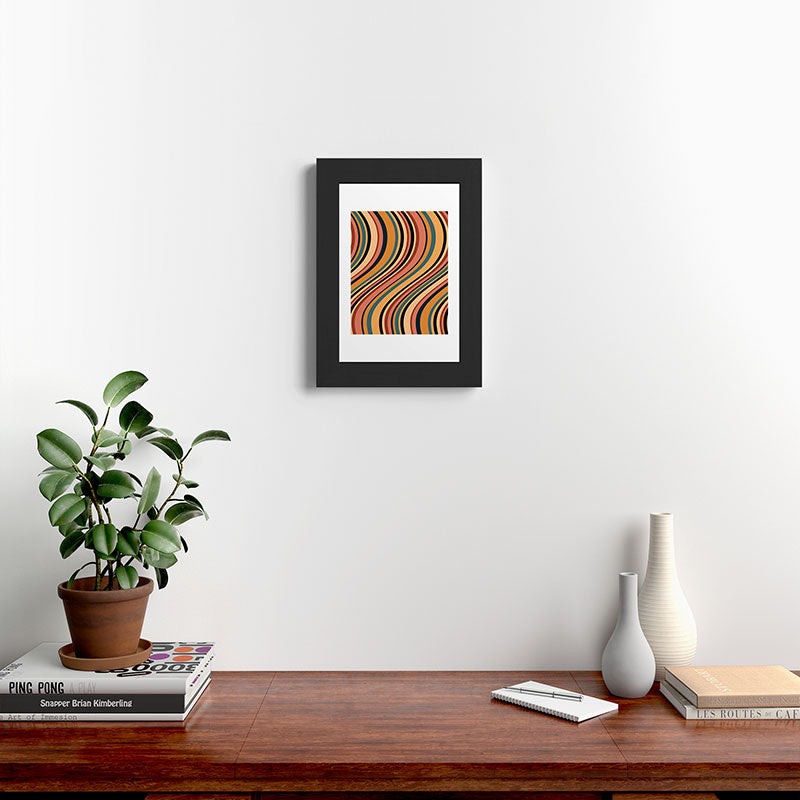 Colour Poems Wavy Retro Stripes I Framed Art Print