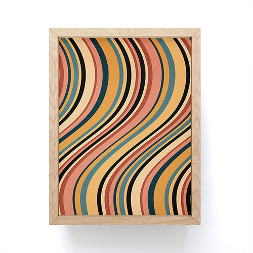 Colour Poems Wavy Retro Stripes I Framed Mini Art Print