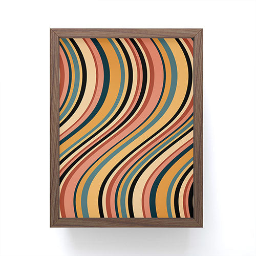 Colour Poems Wavy Retro Stripes I Framed Mini Art Print