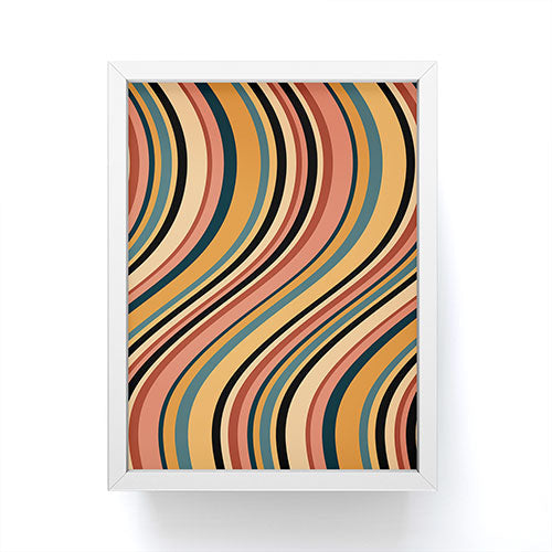 Colour Poems Wavy Retro Stripes I Framed Mini Art Print