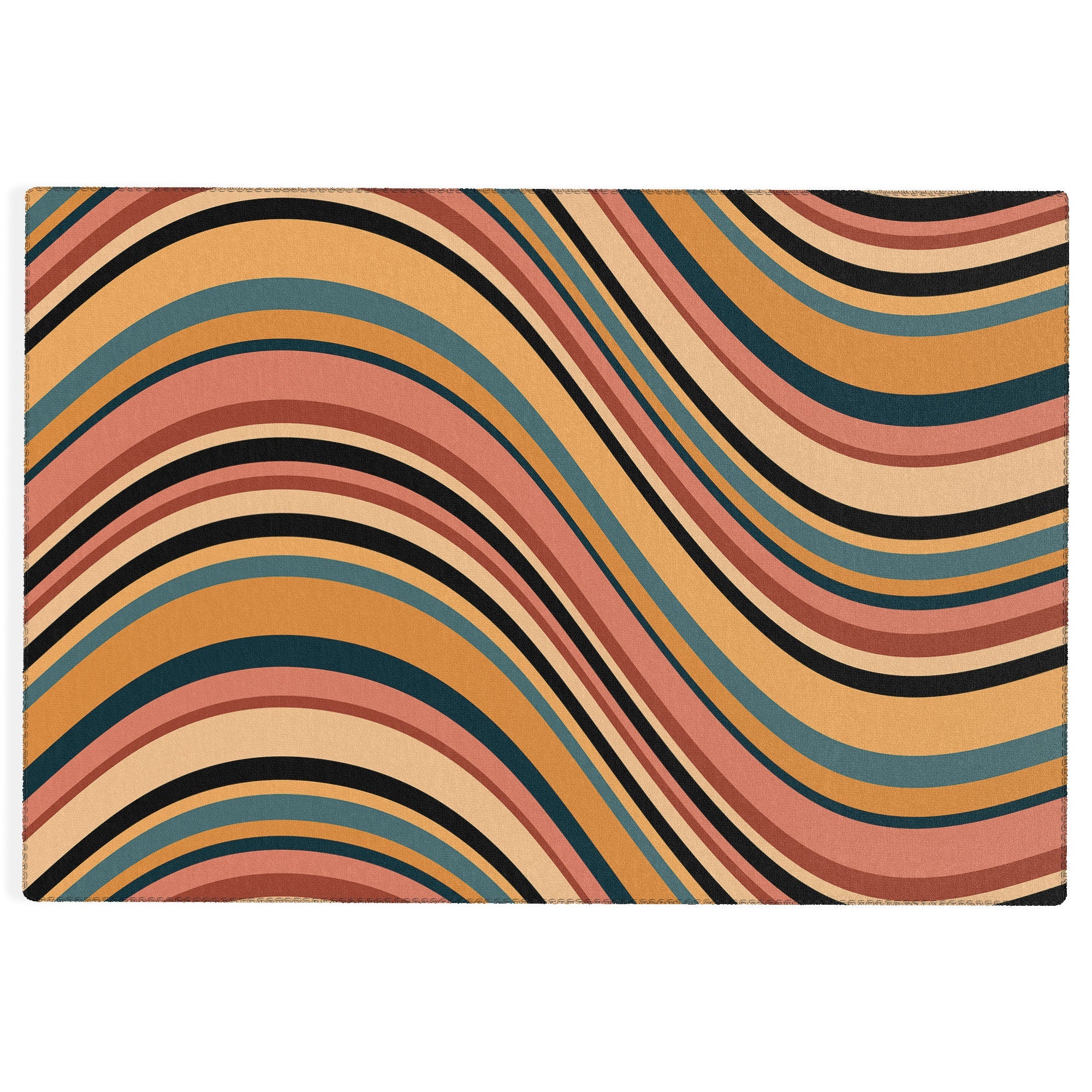 Colour Poems Wavy Retro Stripes I Outdoor Rug