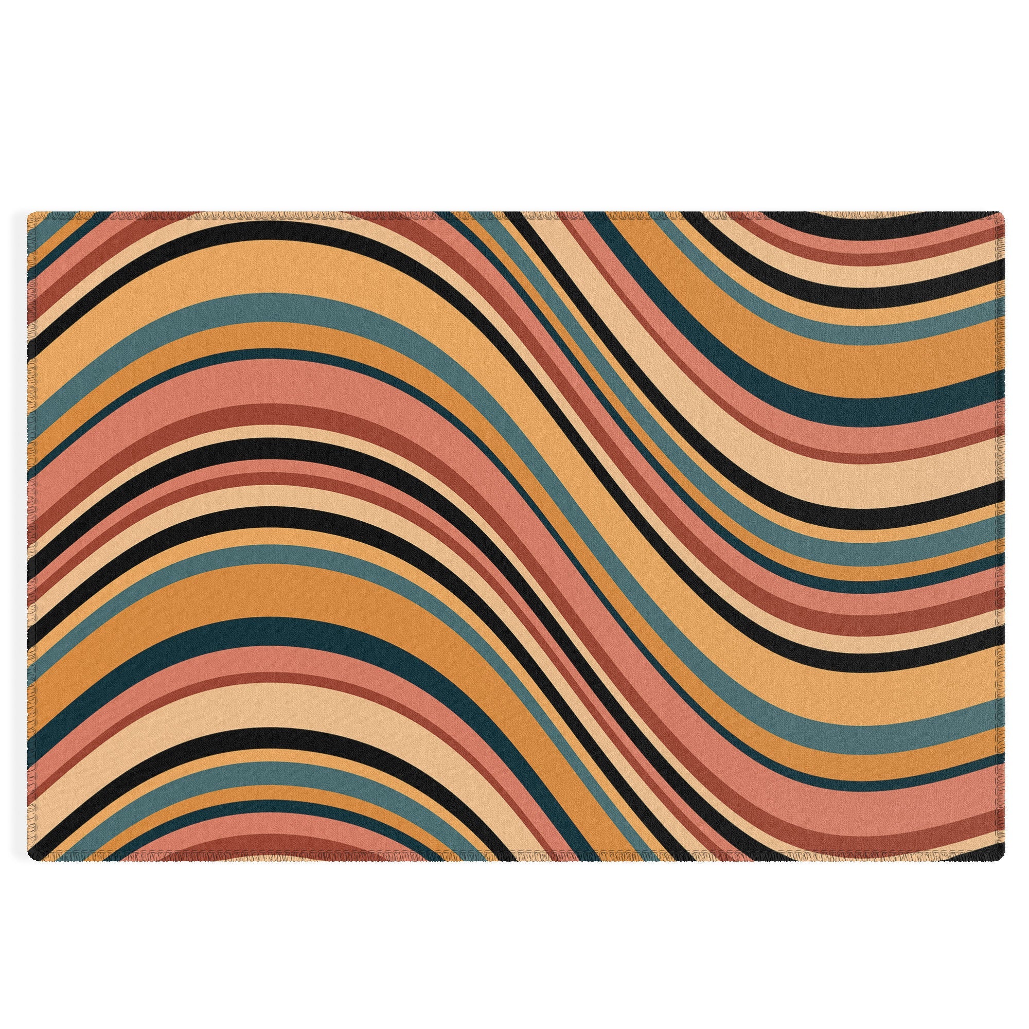 Colour Poems Wavy Retro Stripes I Outdoor Rug