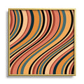 Colour Poems Wavy Retro Stripes I Square Metal Framed Art Print