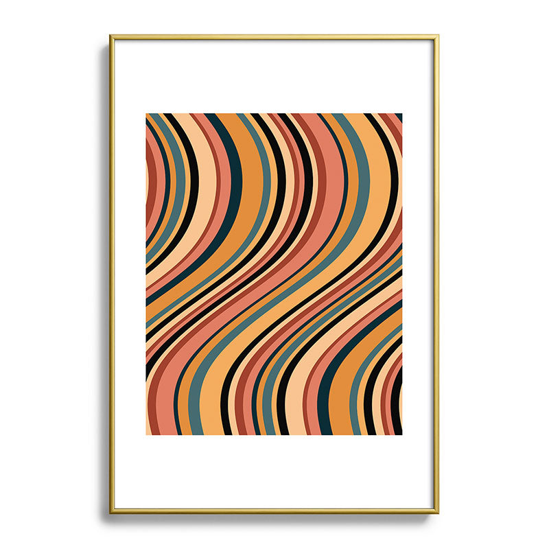 Colour Poems Wavy Retro Stripes I Metal Framed Art Print