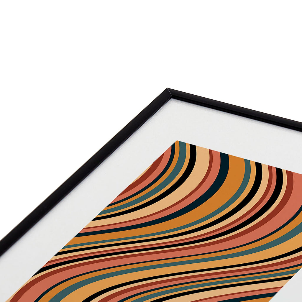 Colour Poems Wavy Retro Stripes I Metal Framed Art Print