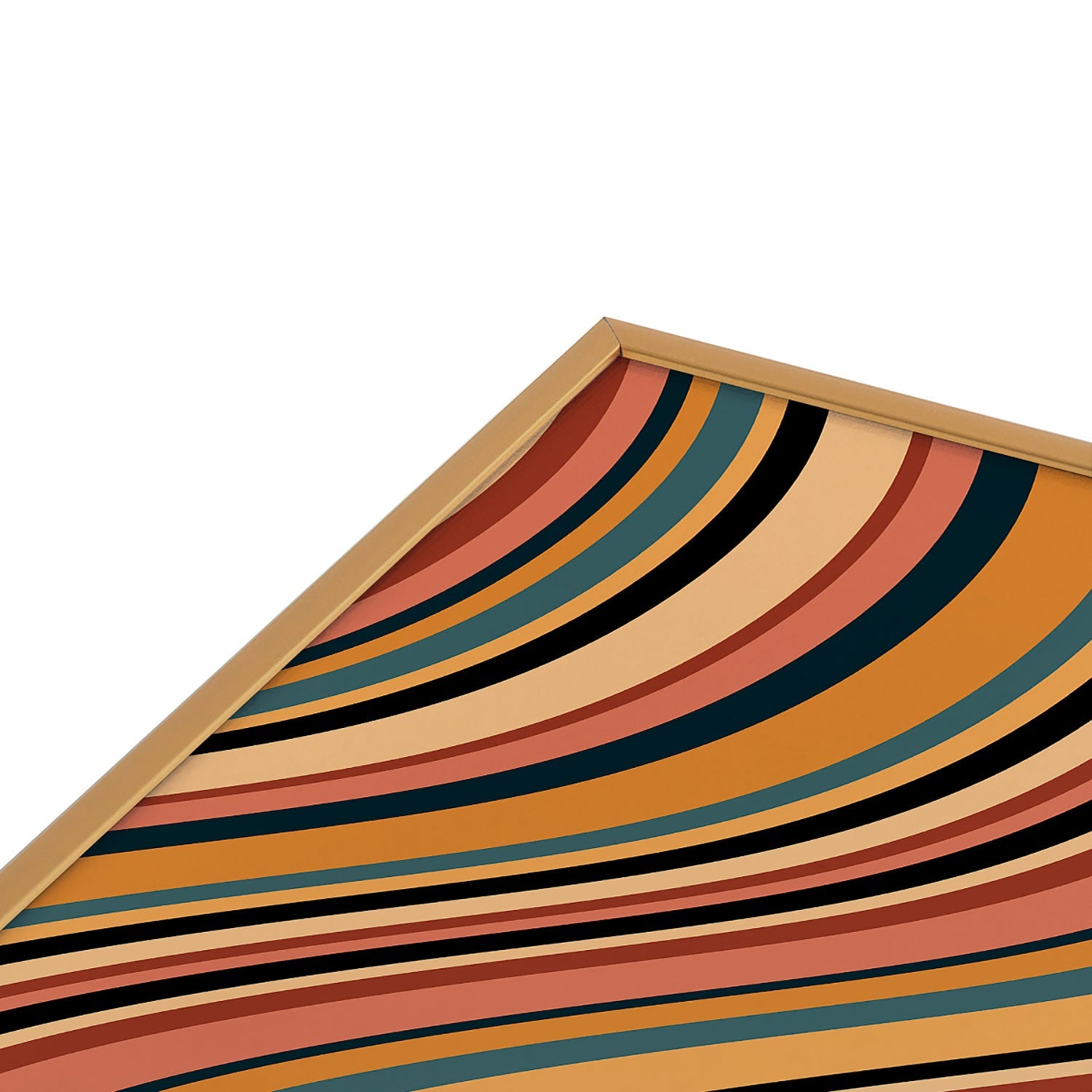 Colour Poems Wavy Retro Stripes I Square Metal Framed Art Print