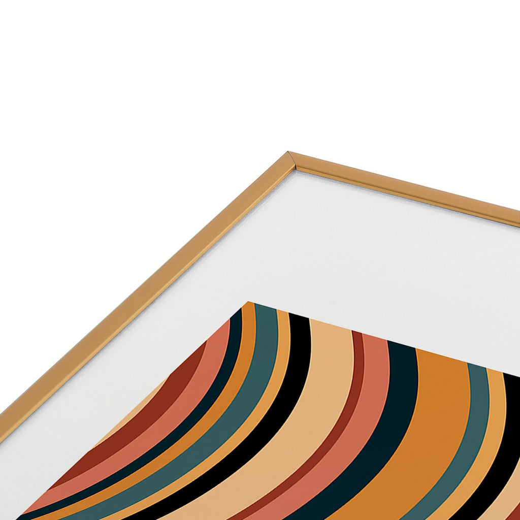 Colour Poems Wavy Retro Stripes I Metal Framed Art Print