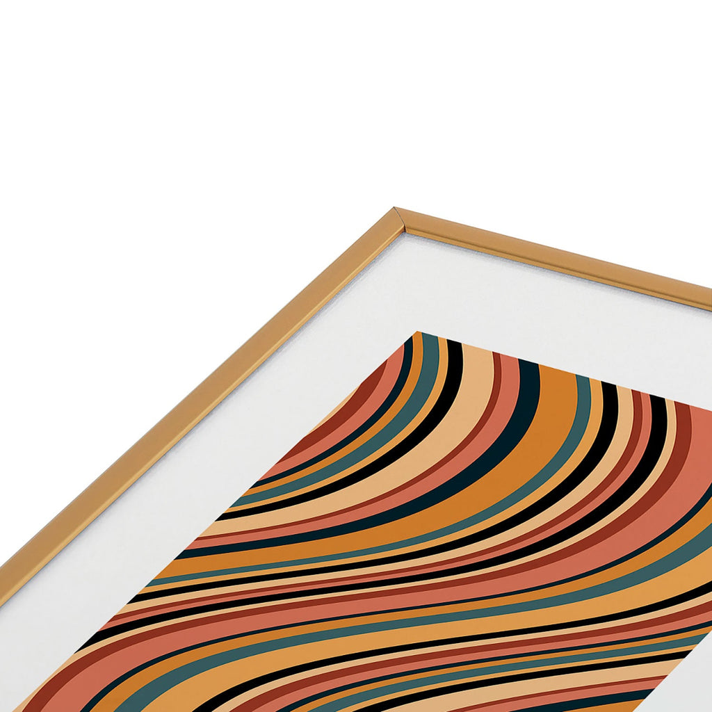 Colour Poems Wavy Retro Stripes I Metal Framed Art Print