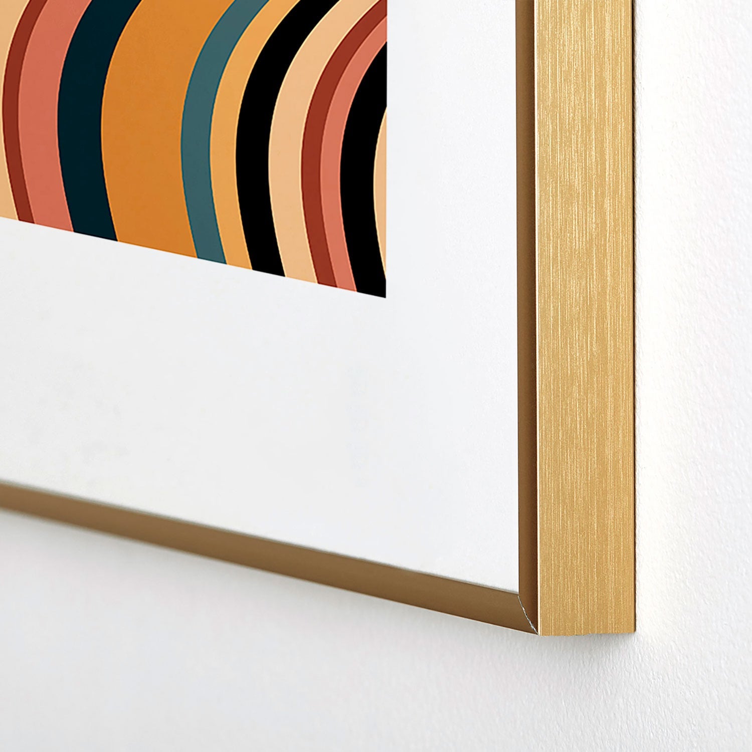 Colour Poems Wavy Retro Stripes I Metal Framed Art Print