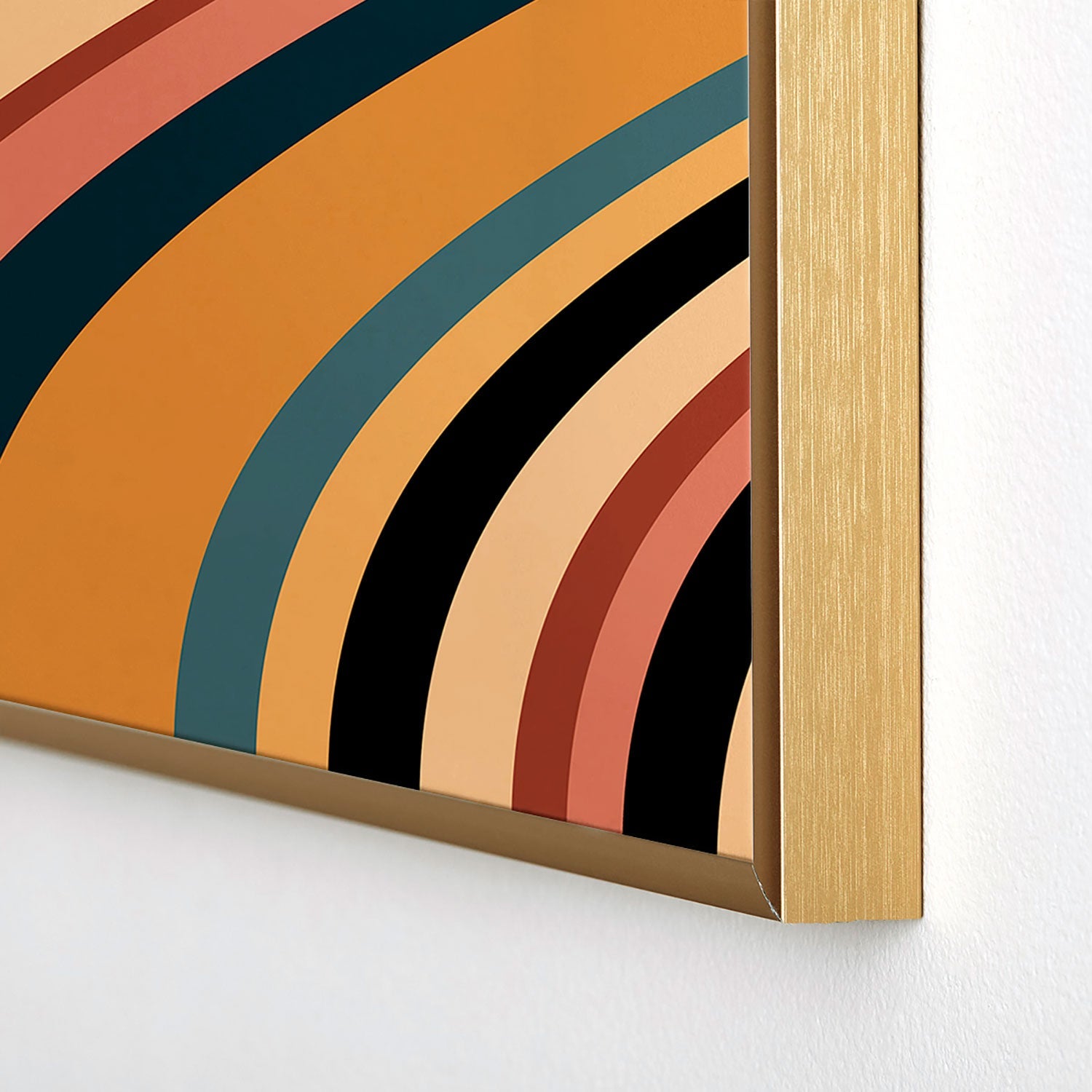 Colour Poems Wavy Retro Stripes I Square Metal Framed Art Print