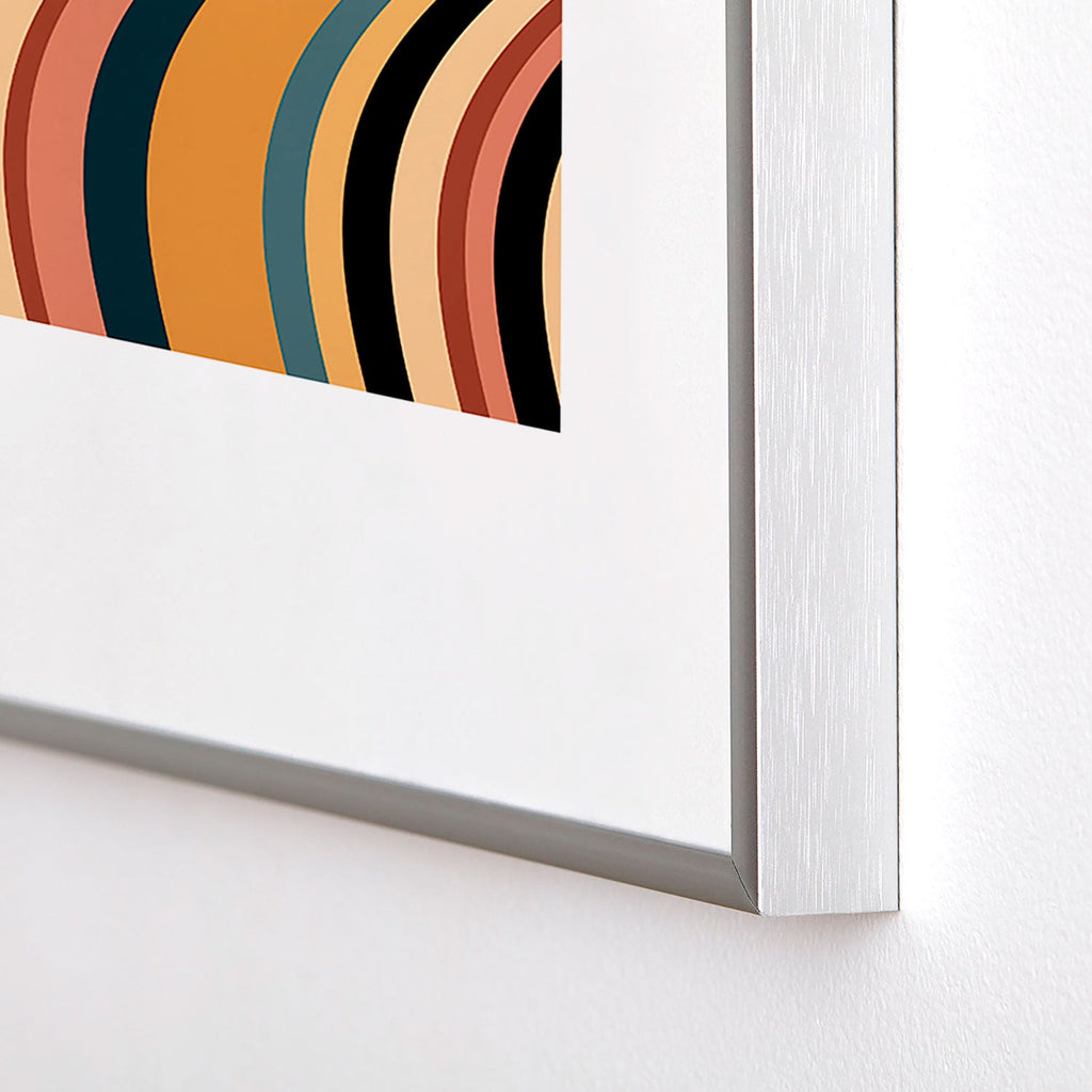 Colour Poems Wavy Retro Stripes I Metal Framed Art Print