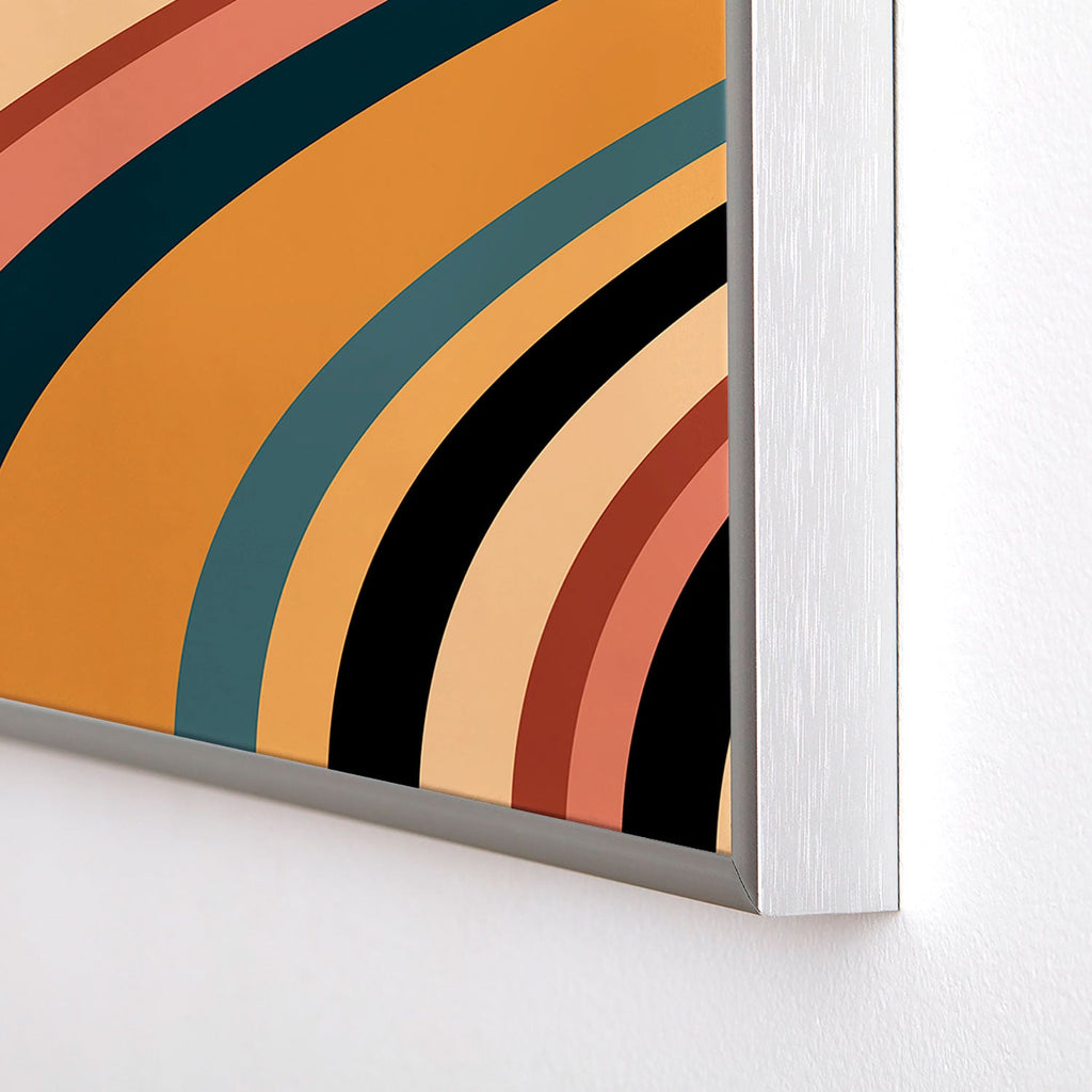 Colour Poems Wavy Retro Stripes I Square Metal Framed Art Print