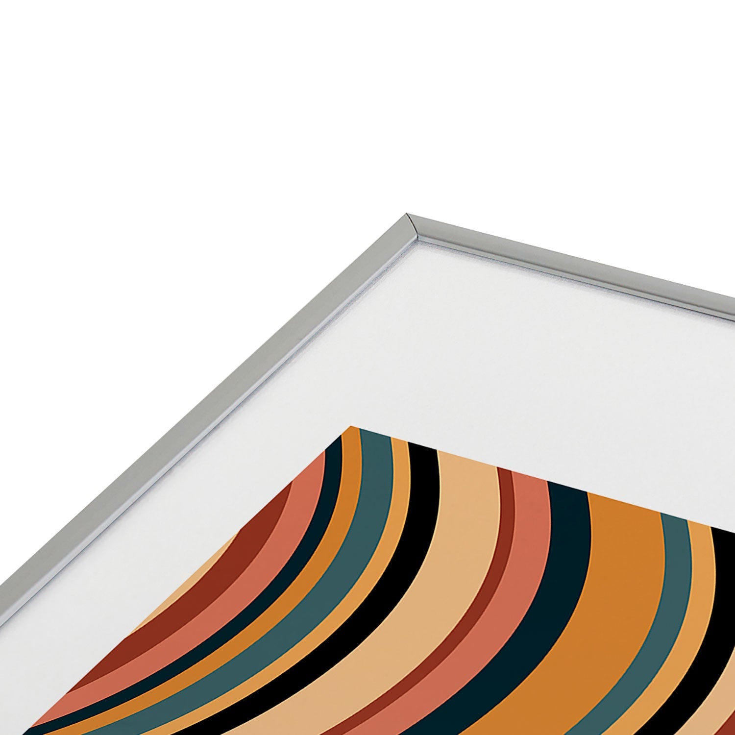 Colour Poems Wavy Retro Stripes I Metal Framed Art Print