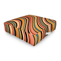 Colour Poems Wavy Retro Stripes I Outdoor Floor Cushion
