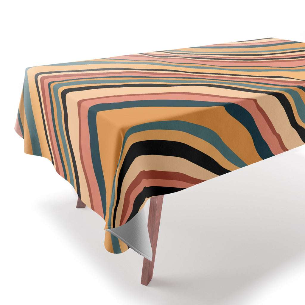 Colour Poems Wavy Retro Stripes I Tablecloth