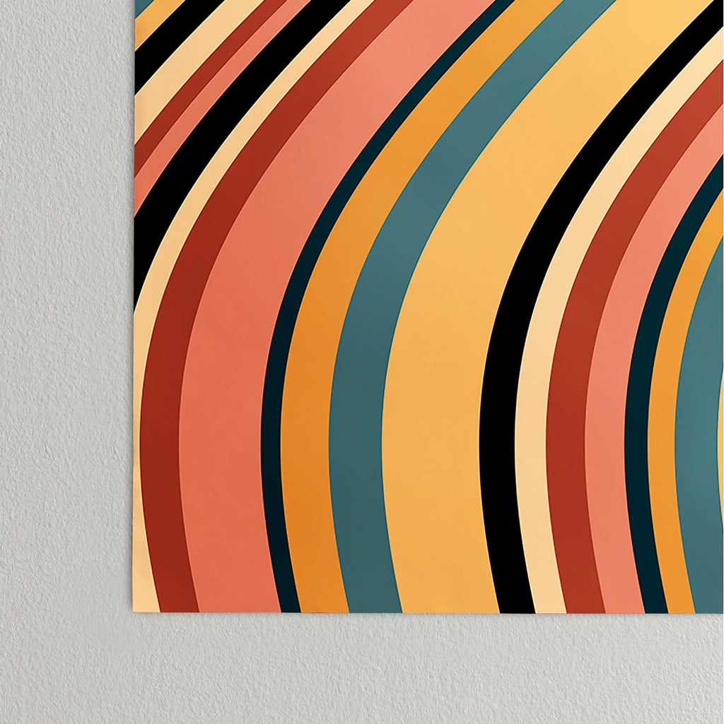Colour Poems Wavy Retro Stripes I Poster