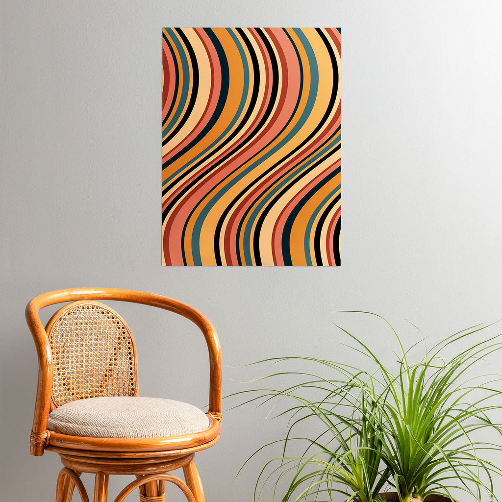 Colour Poems Wavy Retro Stripes I Poster