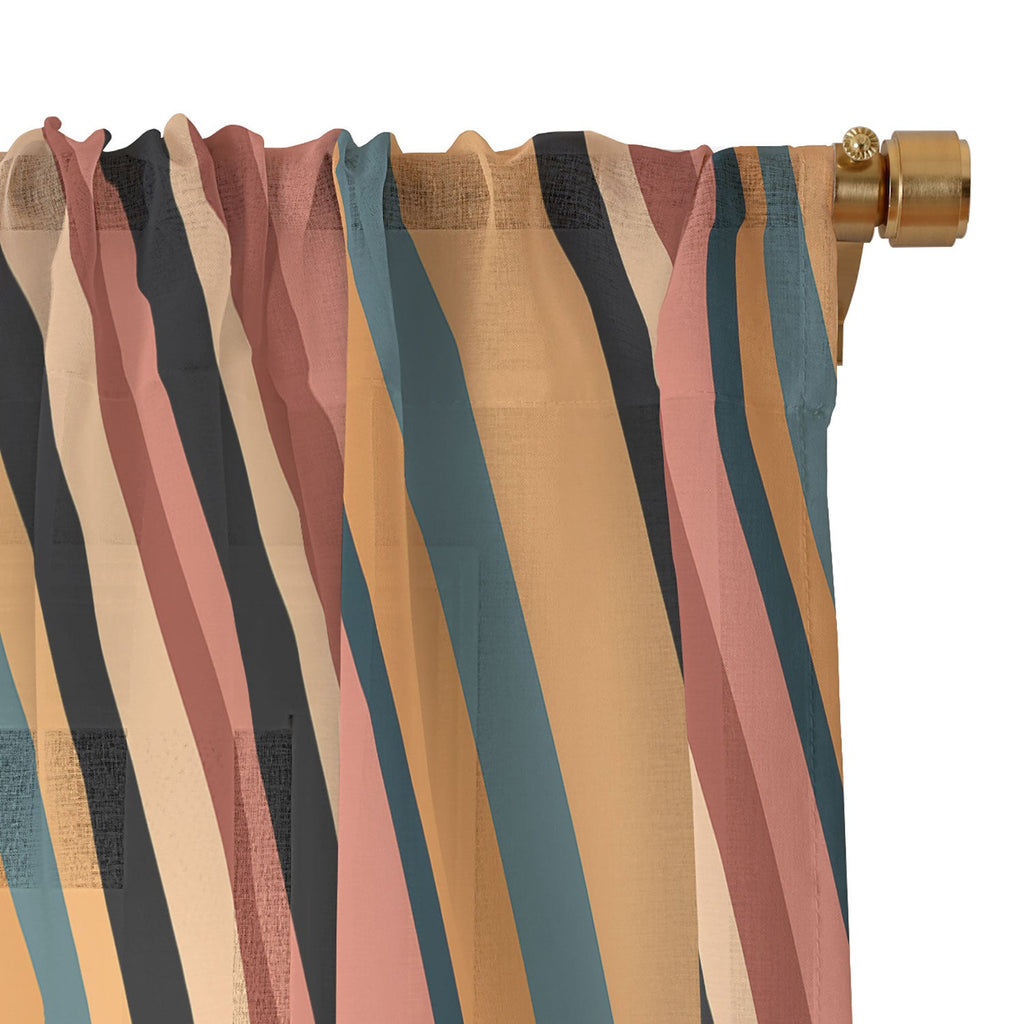 Colour Poems Wavy Retro Stripes I Sheer Non Repeat